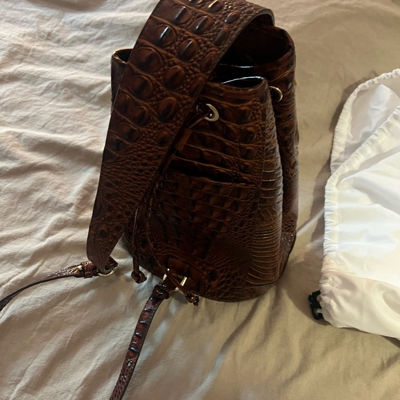 Brahmin Rich Brown Croc-Embossed Tote - Picture 5 of 7